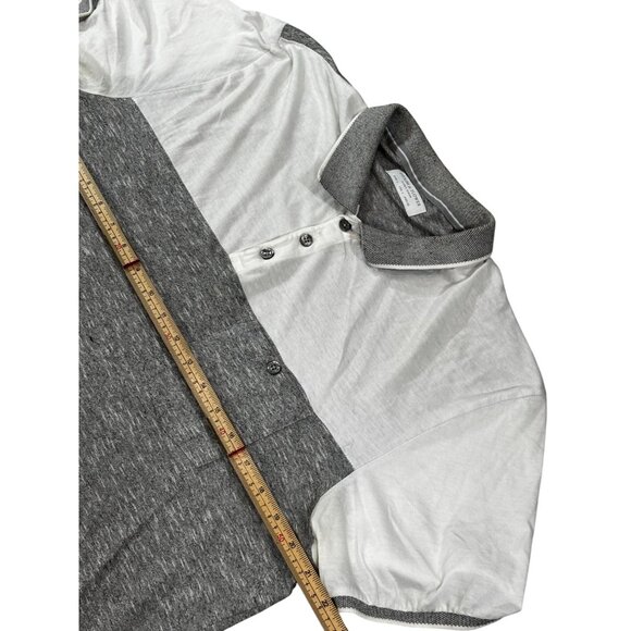 Denim & Flower Ricky Singh Gray & White Polo Shirt L - Picture 9 of 11